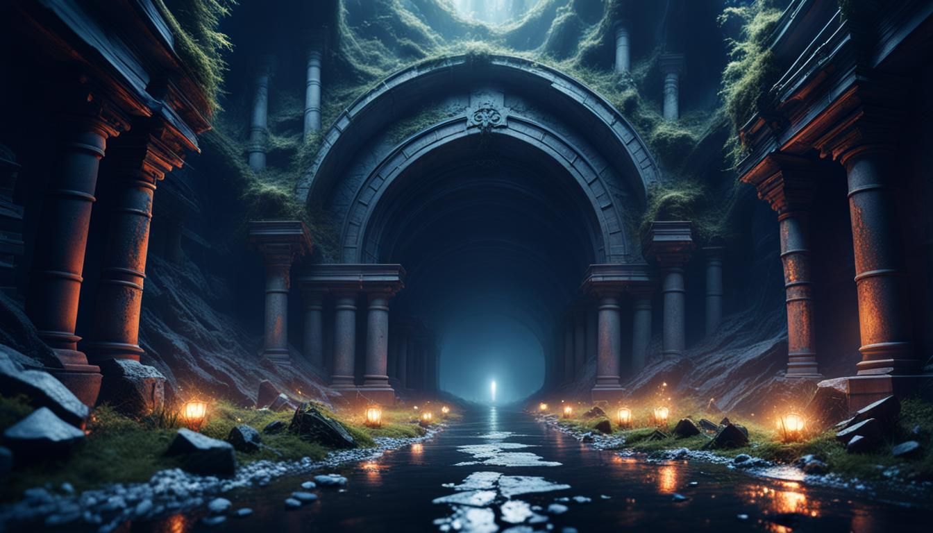 Eerie Tunnel: Light at the End, Matte Painting