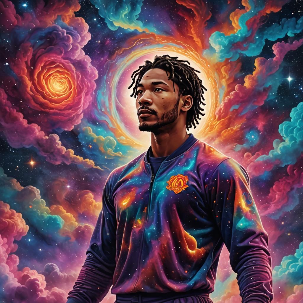 Cosmic Basketball Legend in Astral Environment