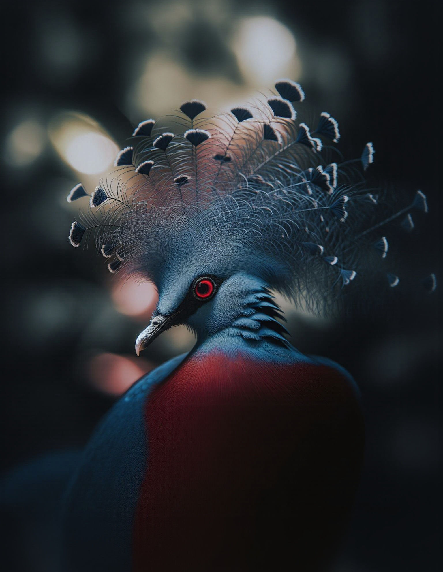 Majestic Victoria Crowned Pigeon Close-Up