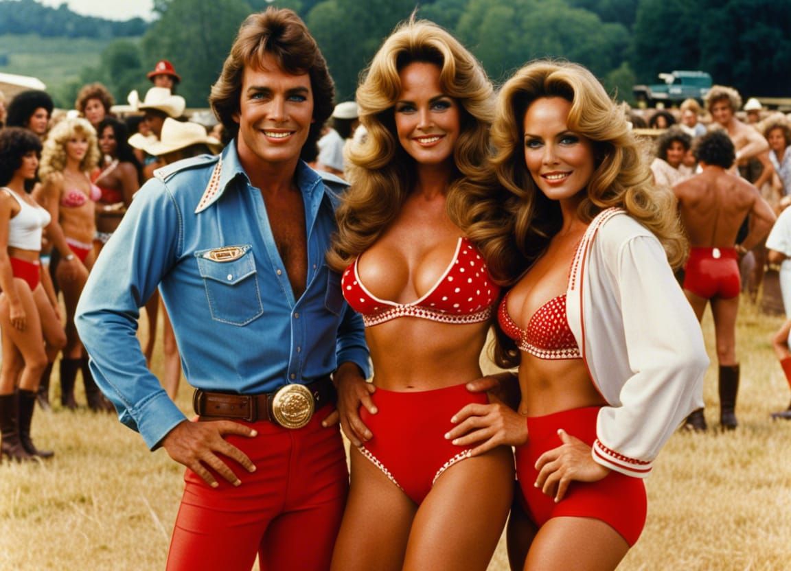 Vance Duke (Chris Mayer) Daisy Duke (Catherine Bach)  Mabel/Myrtle Tillingham (Lindsay Bloom) Dukes of Hazzard