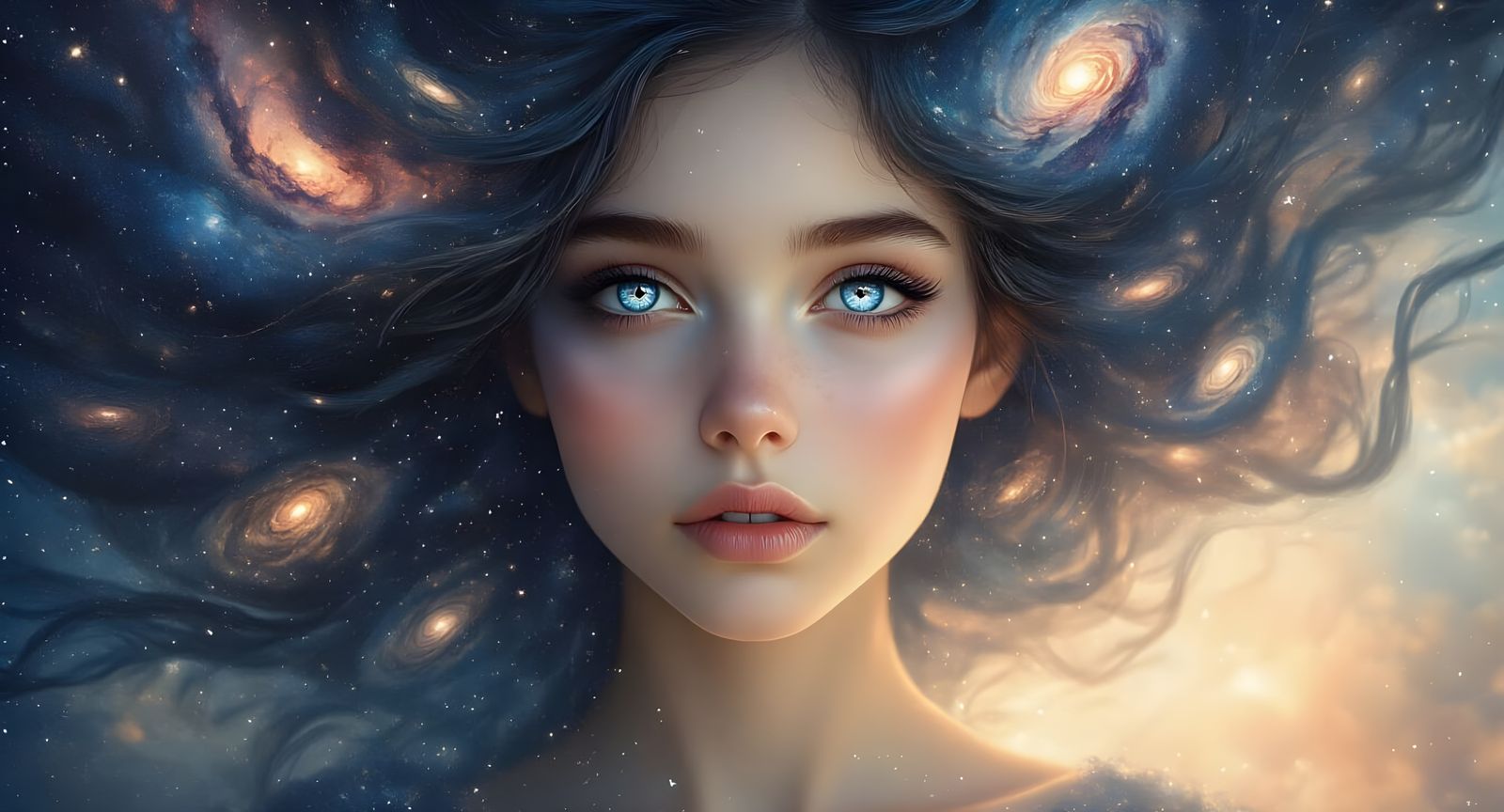 Cosmic Woman: A Celestial Portrait in Surrealism