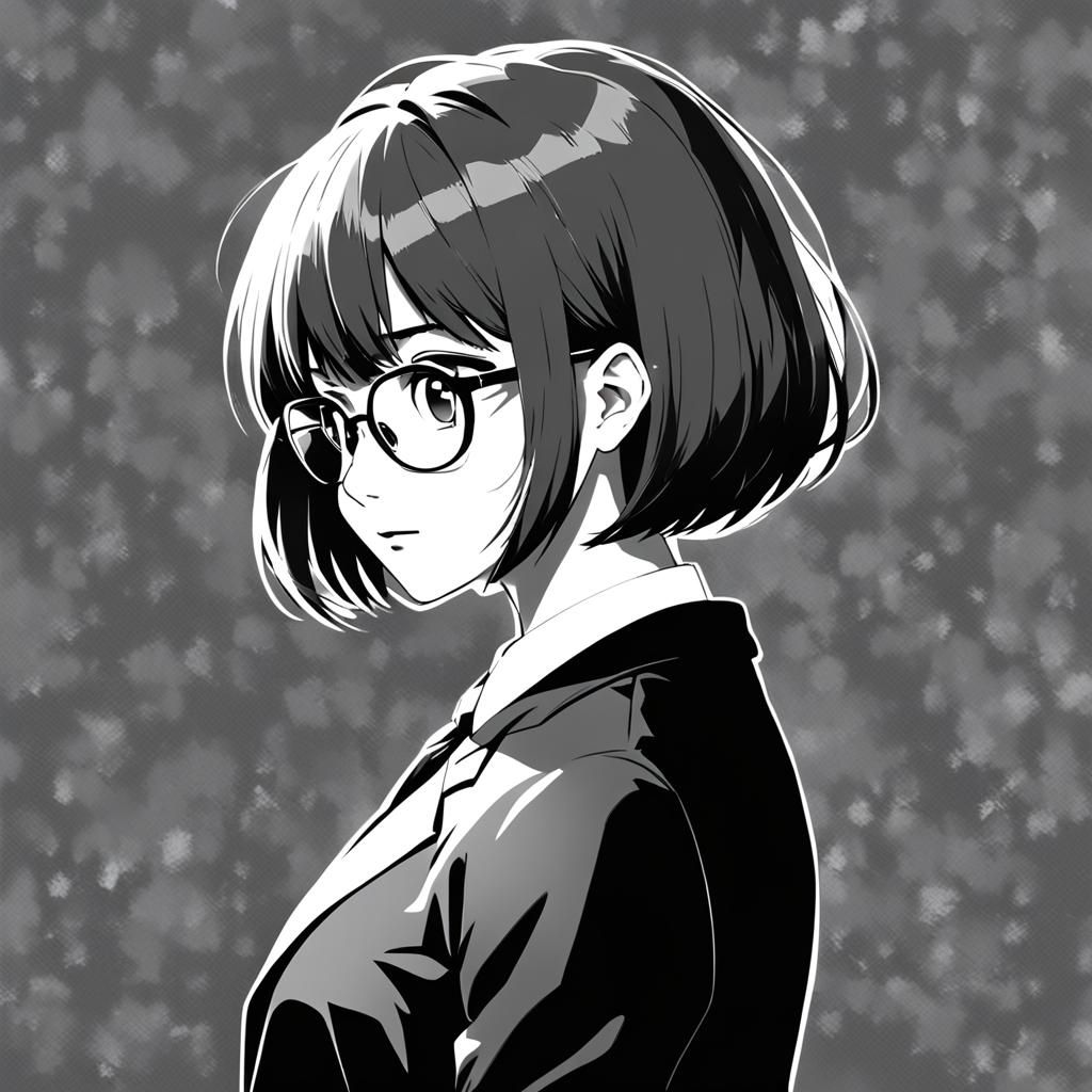 90s Anime Style Business Woman Portrait