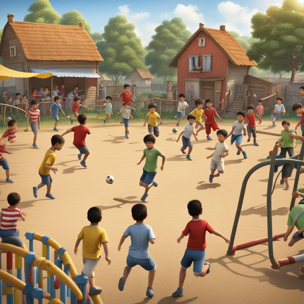 Lively Village Playground Football Game in 4K