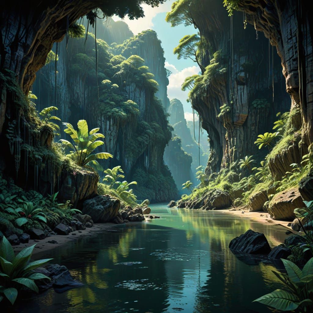 Fantasy Adventure Landscape in Ethereal Light
