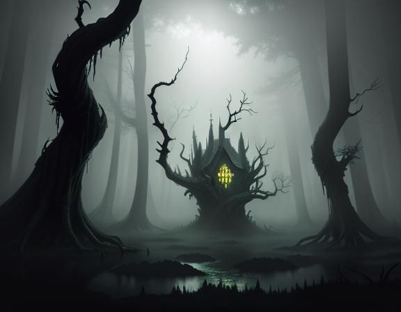 Bullywug Portrait in Swamp, Dark Fantasy Illustration