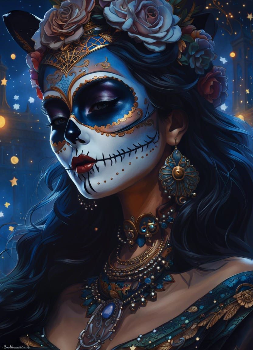 Dia de los Muertos, face Catrina