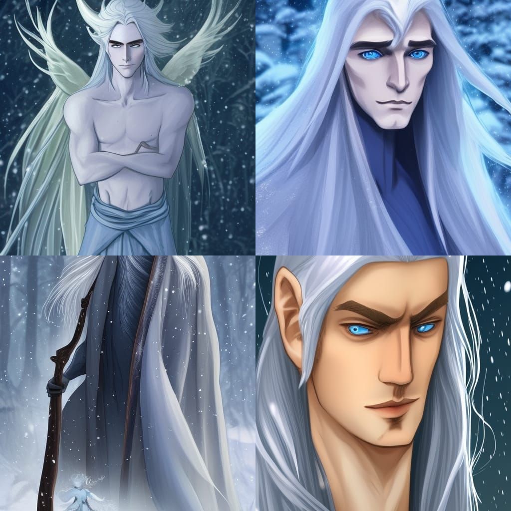 Elegant Winter Eladrin Portrait in Dark Fantasy Style