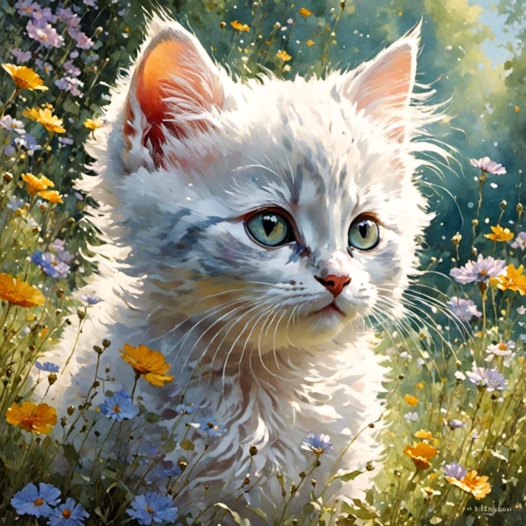 Soft and Pretty Kitten Portrait
