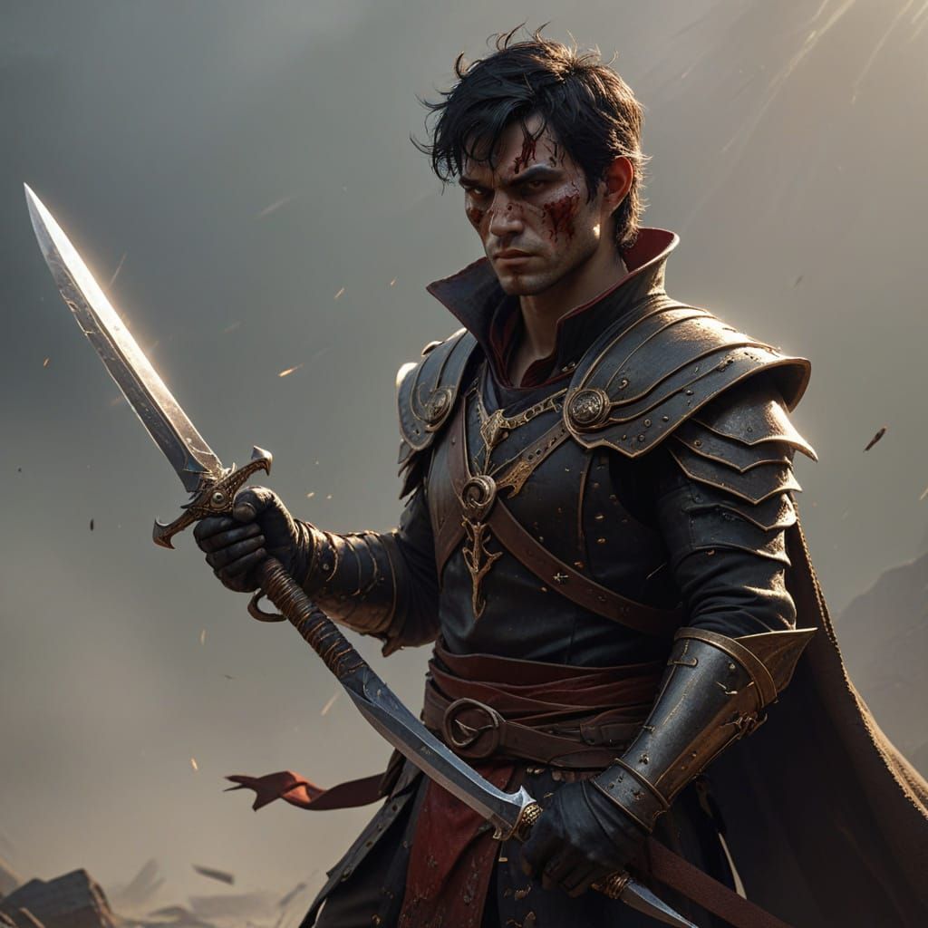 Epic Dark Fantasy Portrait of a Heroic Tiefling Ranger