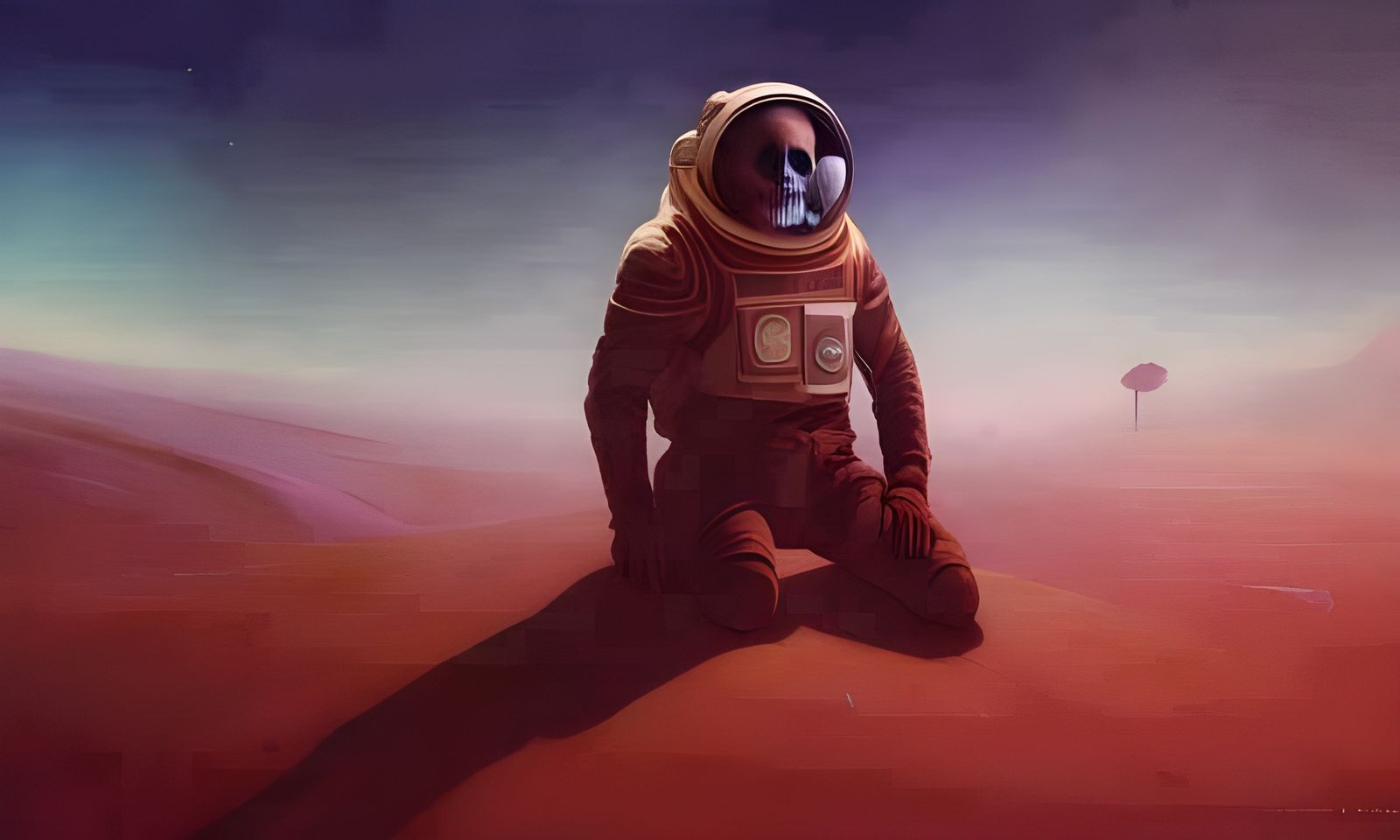 Astronaut Skeleton Portrait on Alien Planet