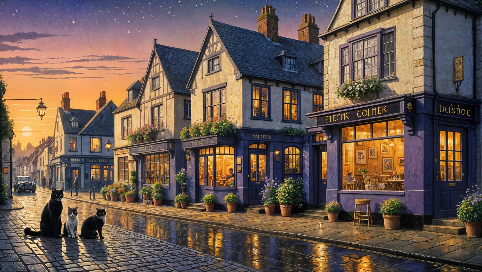 Art Deco Street Scene in Rural England