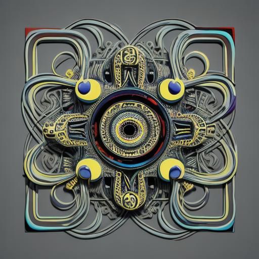 Abstract Robot Artwork in Surrealist Style