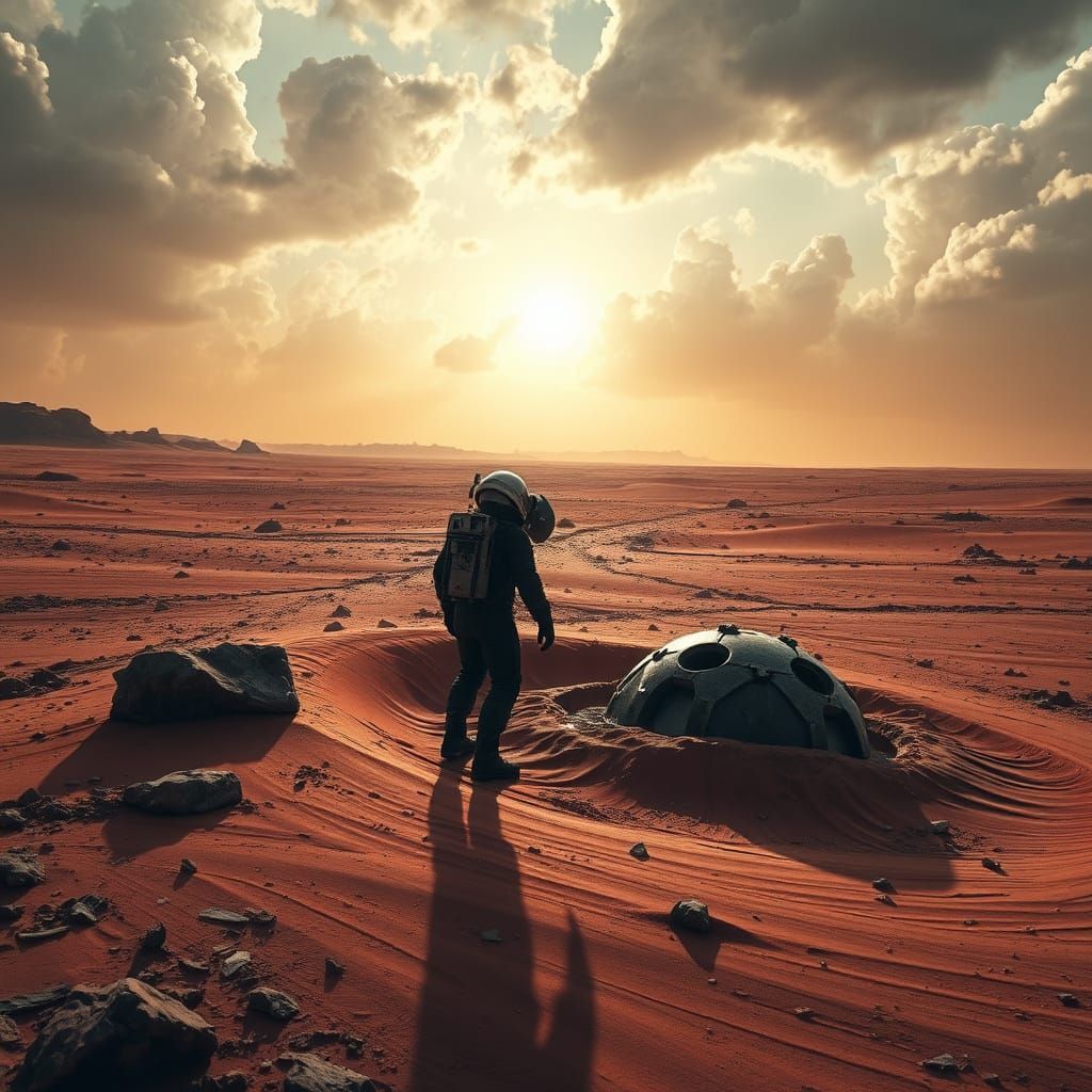 Astronaut Finds Alien Artifact on Mars