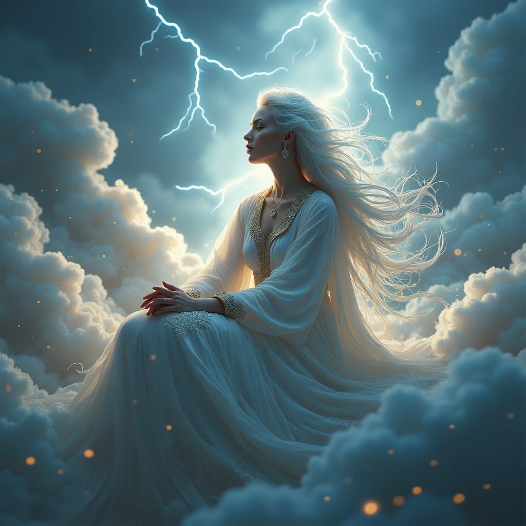 Ethereal Queen of Storms in Fantasy Concept Art