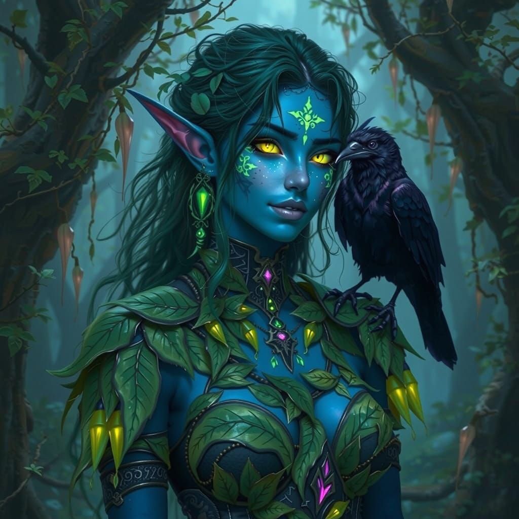 Whimsical Swamp Merfolk in Lush Fantasy Landscape