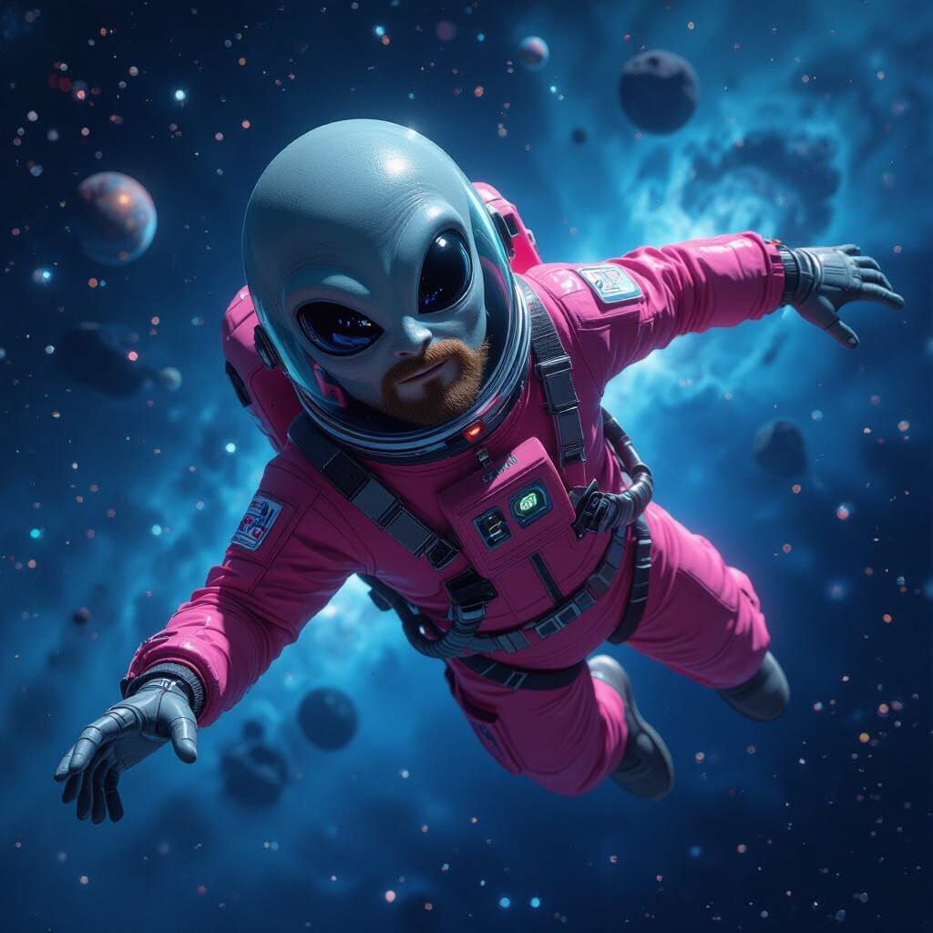 Sugar Almond Alien Flies in Bioluminescent Cosmos