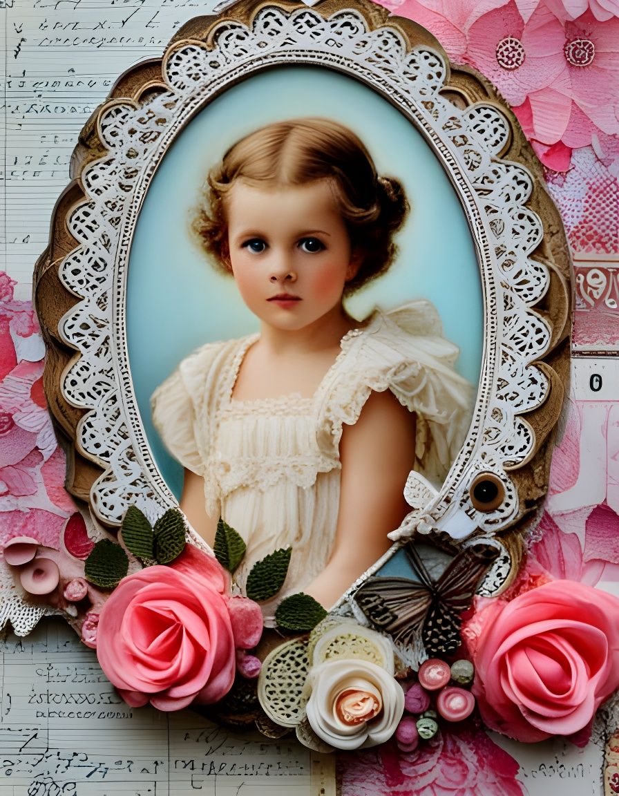 Shabby chic scrapbook collage