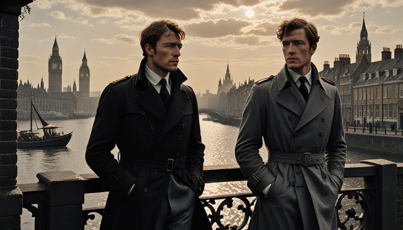 Refined British Gentleman in Elegant Trench Coat and Suit