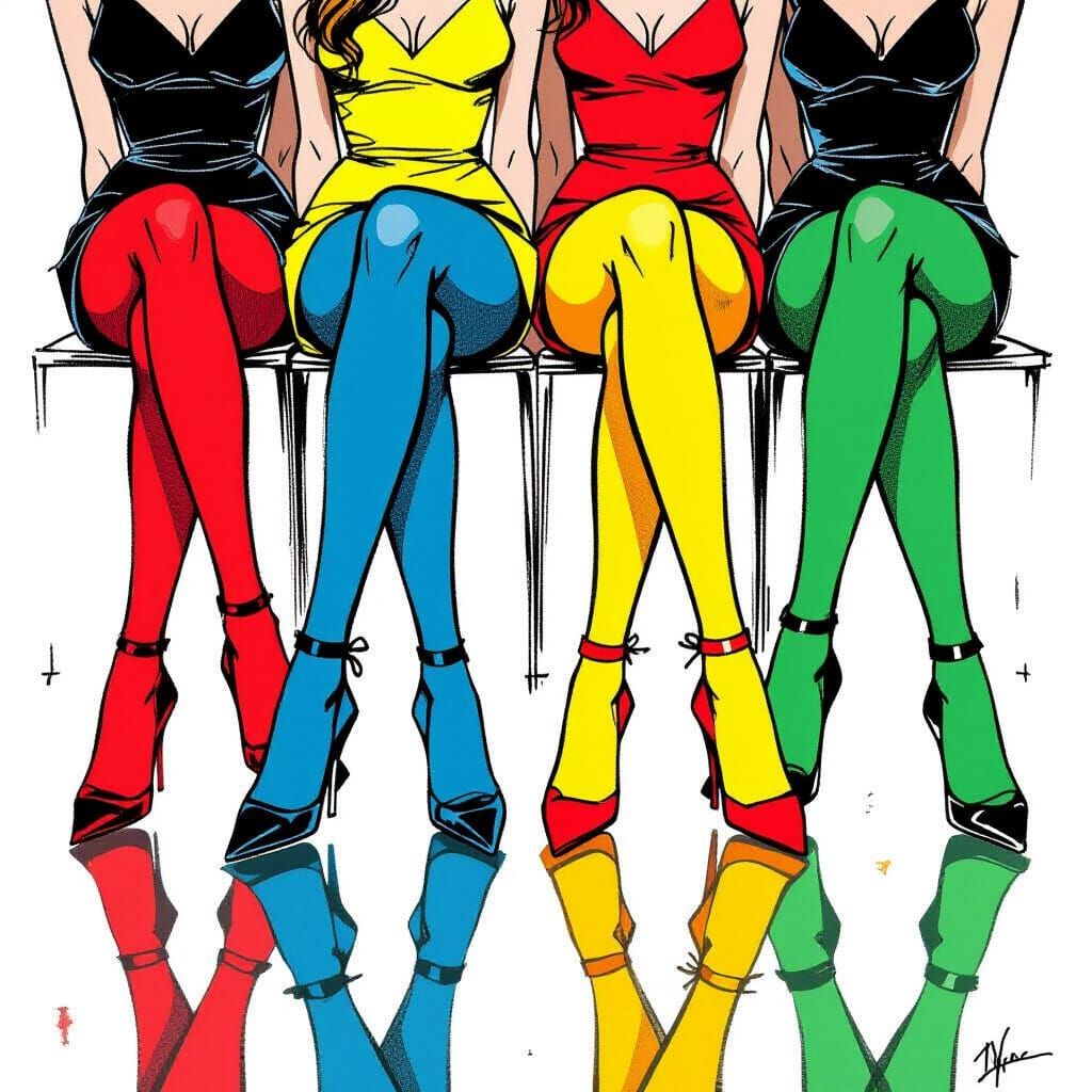 Colorful Fashion Illustration in Expressive Art Style