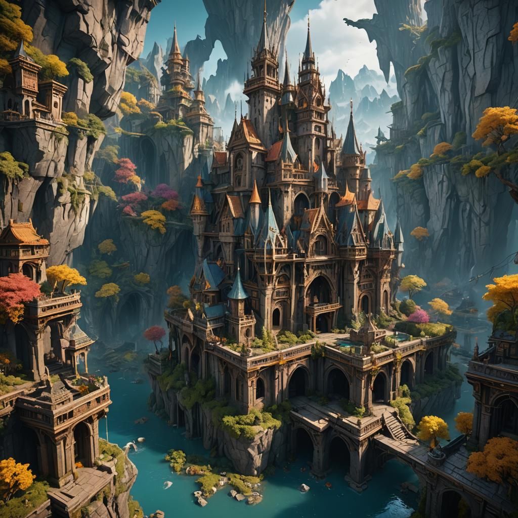 Fantastical Matte Painting in Deep Color, 8K