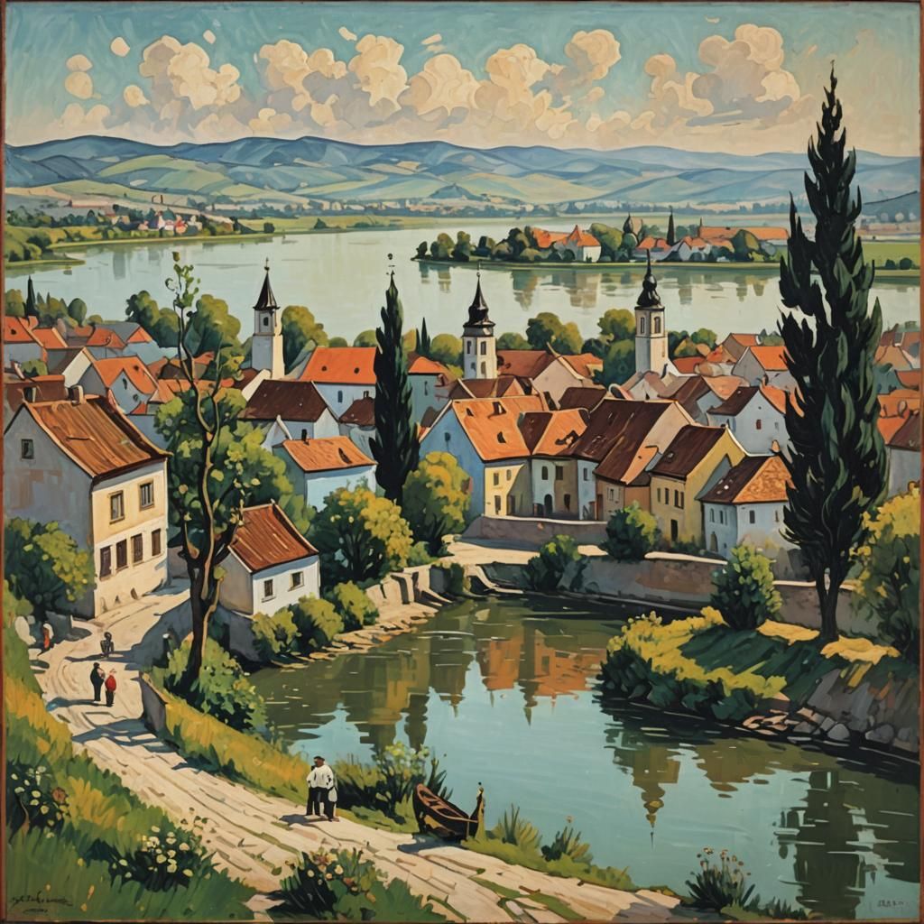 Szentendre Painterly Landscape: Vivid Artistic Impression