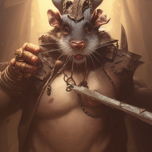 Warhammer Ratman Portrait in Detailed Digital Art