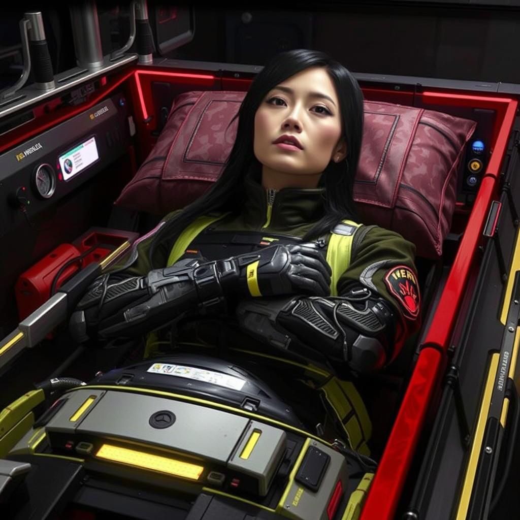 Female Space Voyager Awakens From Cryo Sleep