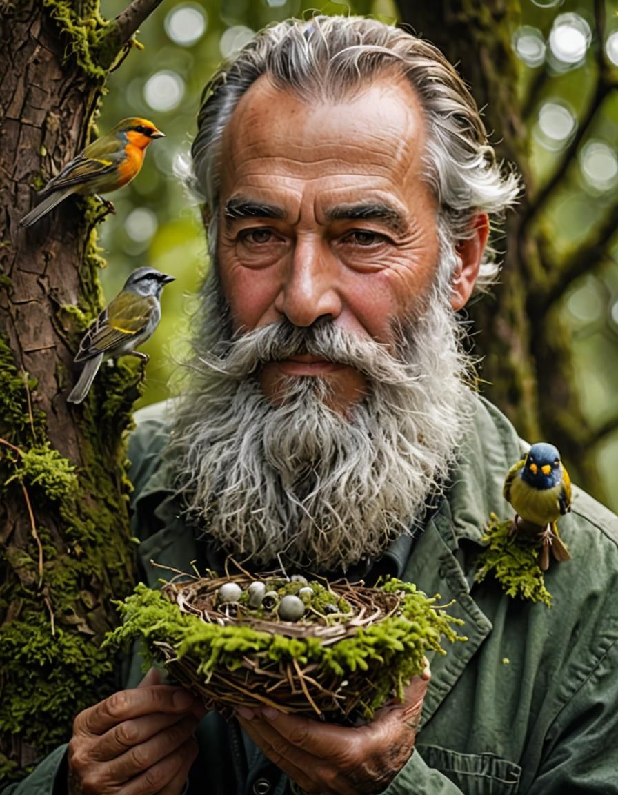 Birds Nesting in Old Man's Beard