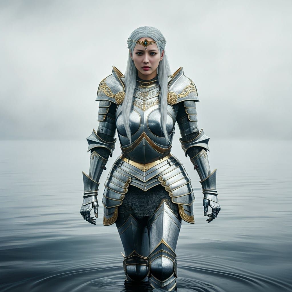 Regal Warrior Princess Walking on Water
