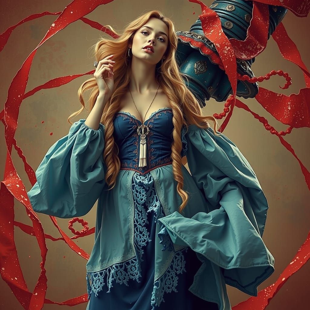 Abstract Swirls of Red Hues Twisting and Curling