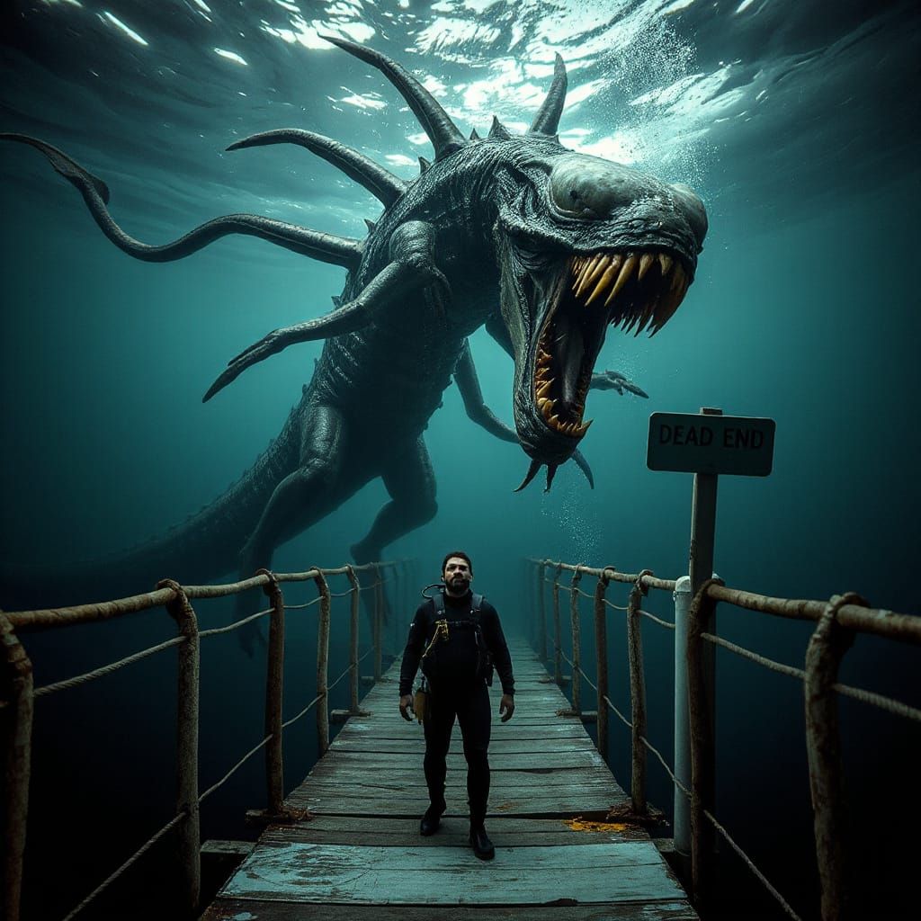 Terrifying Xenomorph Leviathan Dominates Underwater Scene