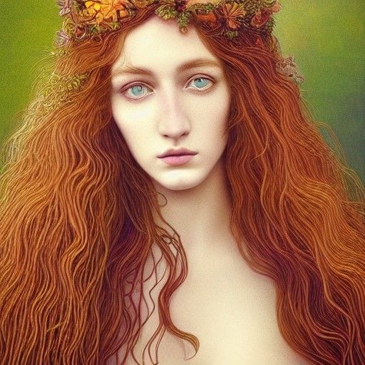 Psychedelic Portrait of Woman with Cat, Detailed Digital Art