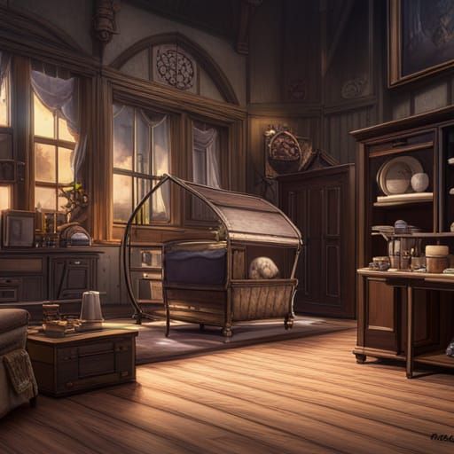 Hungry Rats Threaten Baby: Detailed Matte Painting