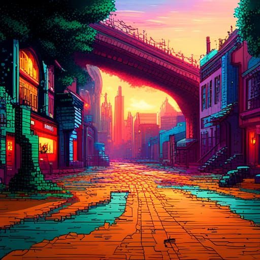 8-Bit Vintage Fantasy Splash Screen in Graffiti Art Style