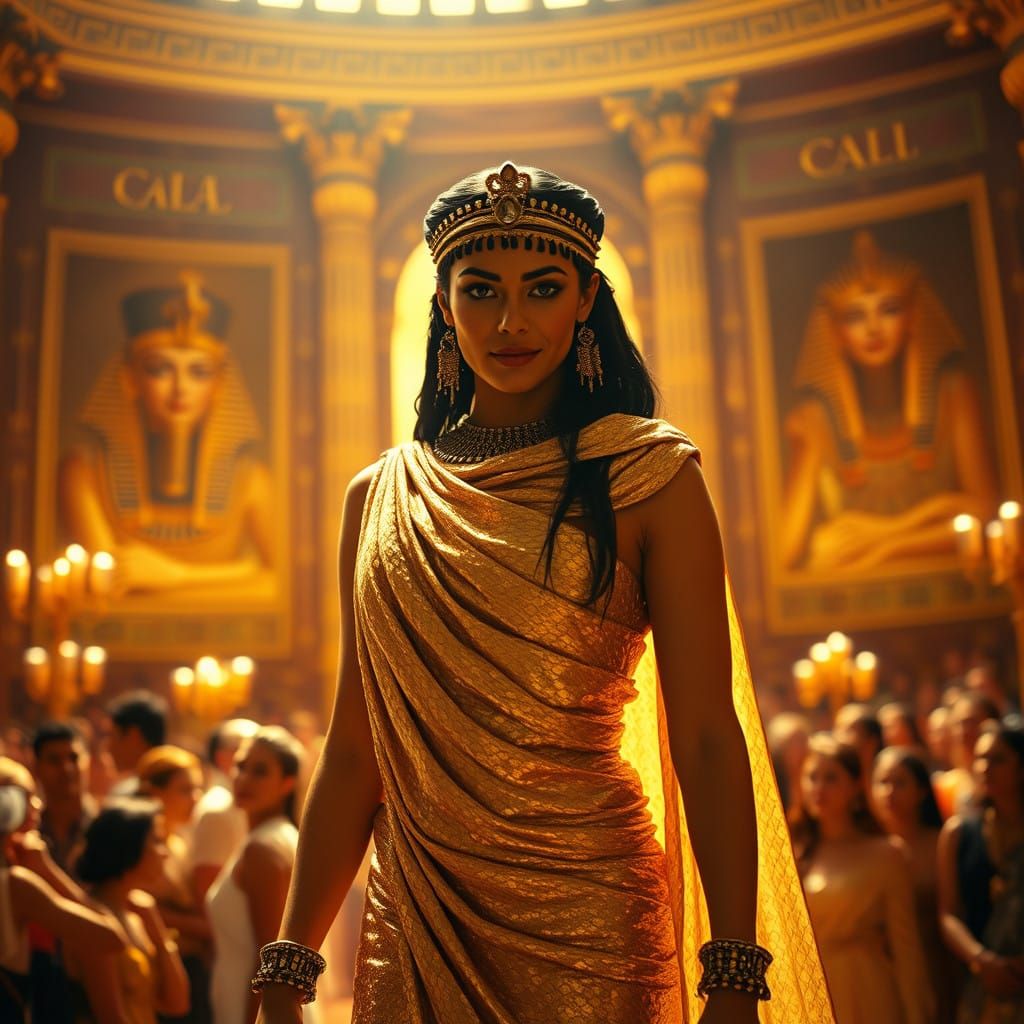 Egyptian Goddess of Seduction in Golden Serpent Skin