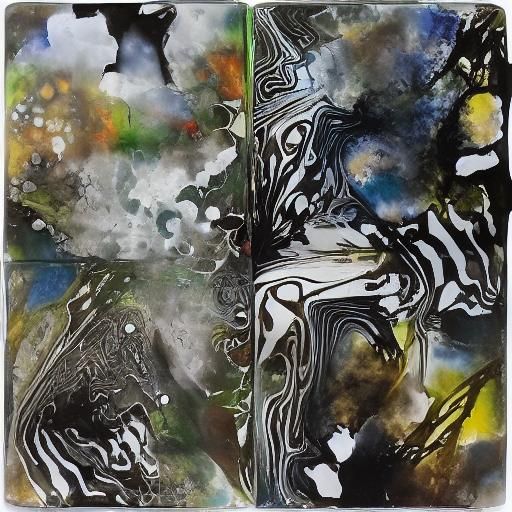 Shattered Mirror: Alcohol Ink and Watercolor Despair