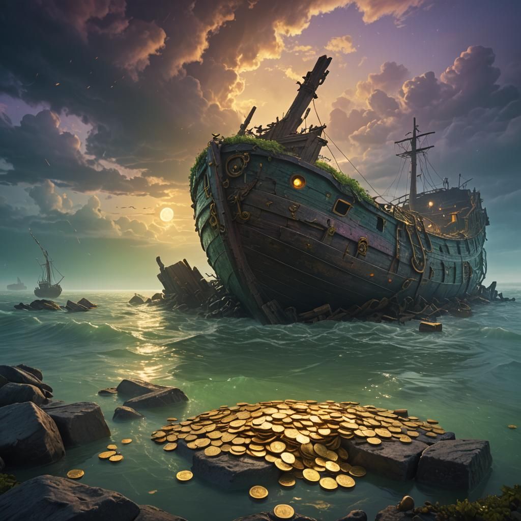 Shipwreck on Lake Erie with Sunken Treasure