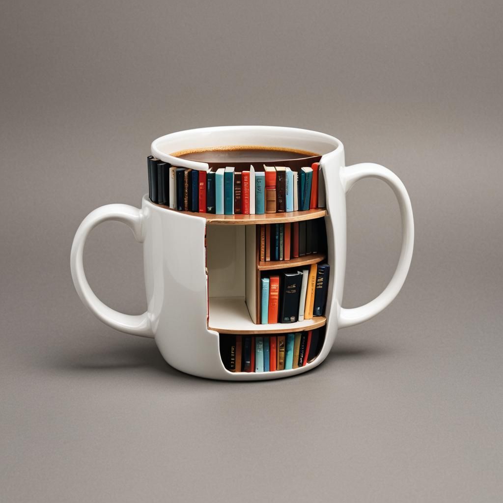 Coffee Mug Bookshelf: An AI-Generated Surprise