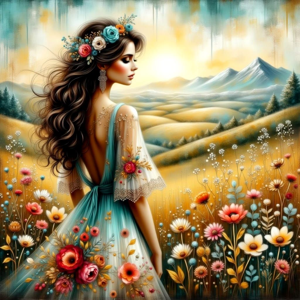 Vibrant Summer Oasis in a Colorful Landscape