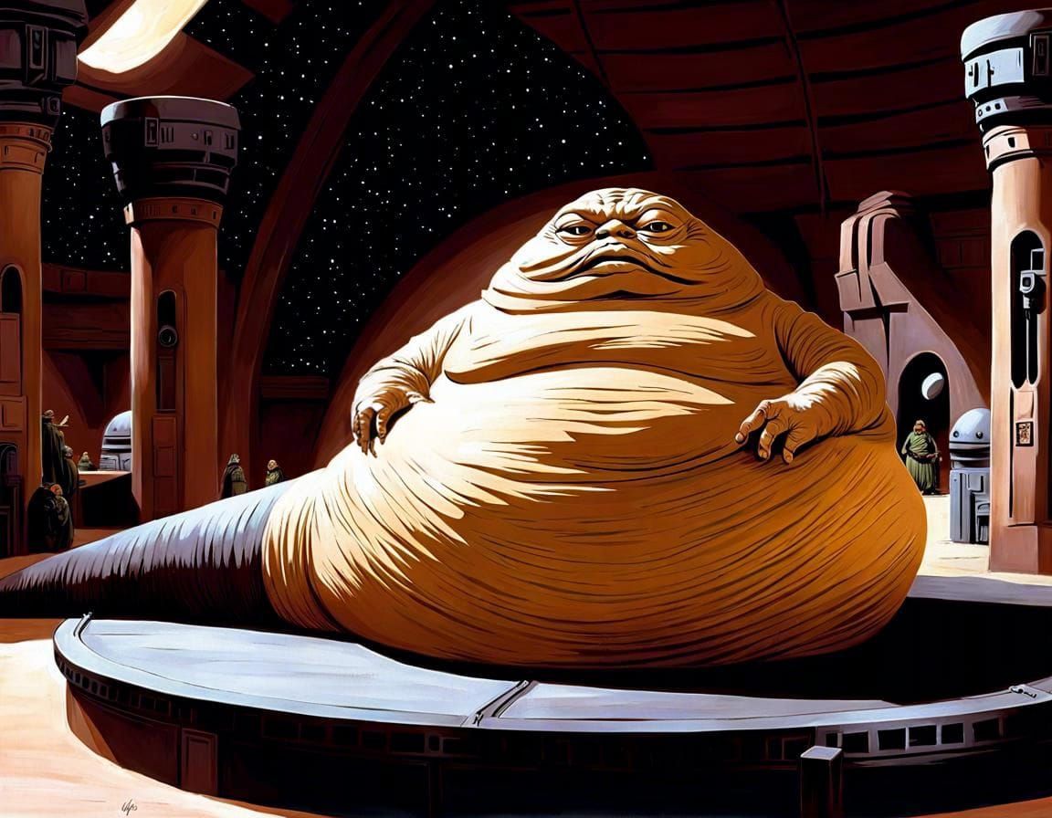 Jabba the Hutt in His Tatooine Palace