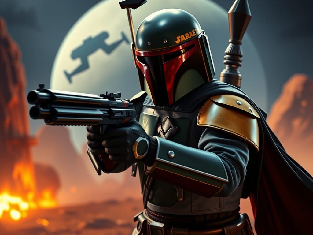 Jango Fett Bounty Hunter in Star Wars Movie