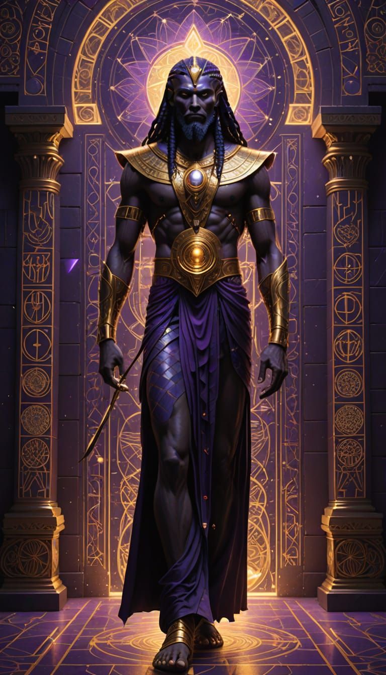 Thoth The Atlantean In Serene Temple, Sacred Geometry Art