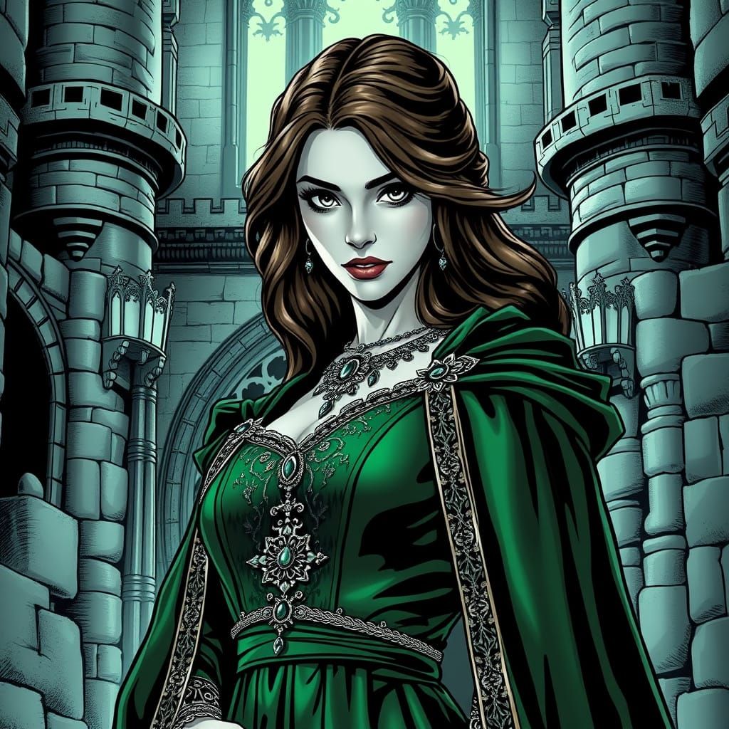 Mystical Medieval Woman in Monochrome Photography