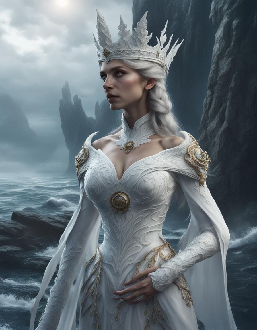 White Sea Queen in Detailed Matte Painting