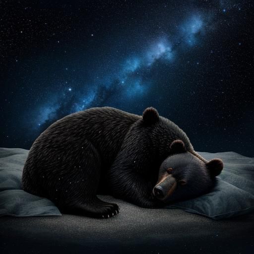 Bear Asleep with Nebula Dreamscape
