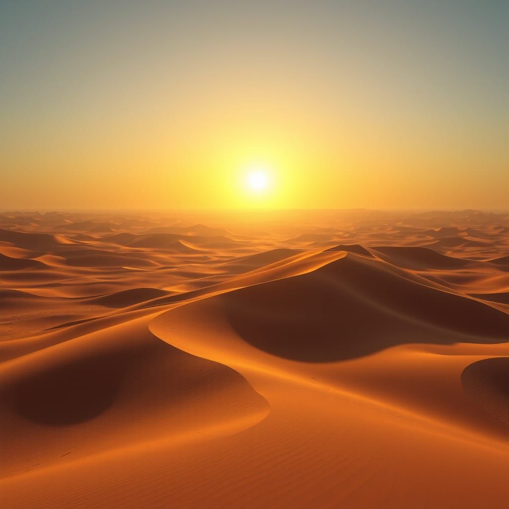 Endless Sahara Dunes in Futuristic 3D Style