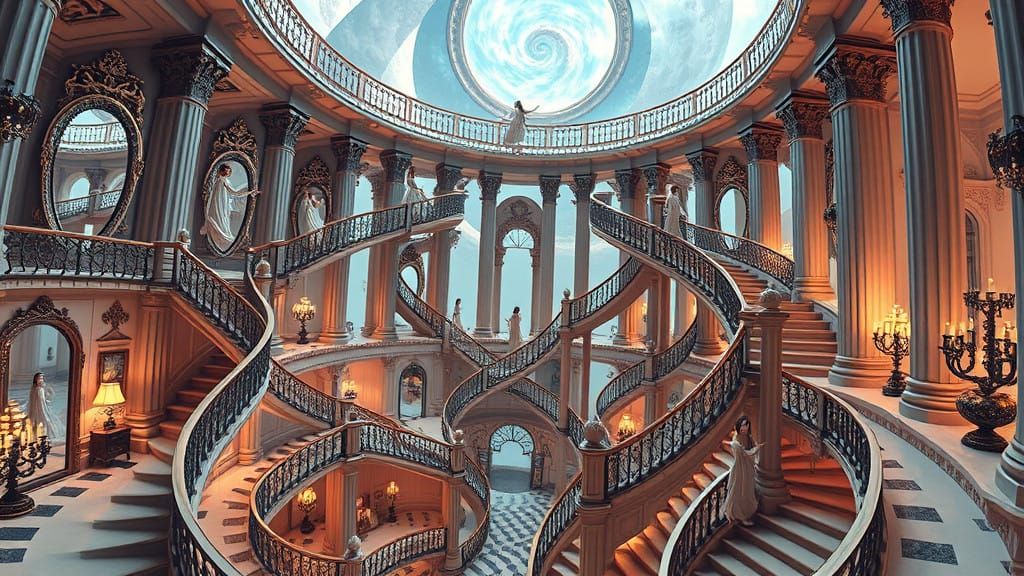 Surreal Architectural Marvel Inspired by Escher's Belvedere