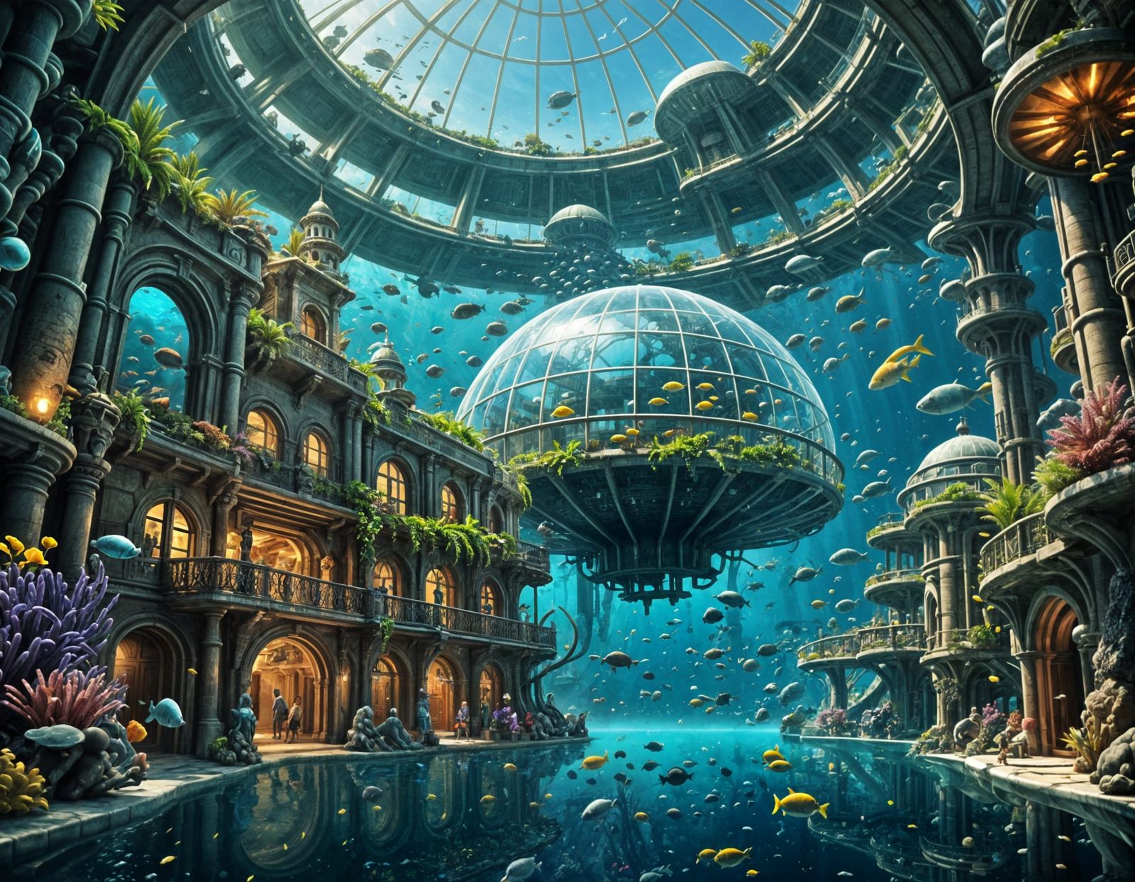 Underwater City in Dome: A Futuristic Fantasy