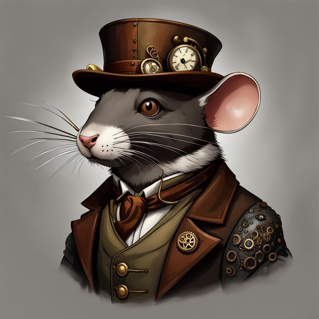 Steampunk Ratfolk Gentleman Character Design