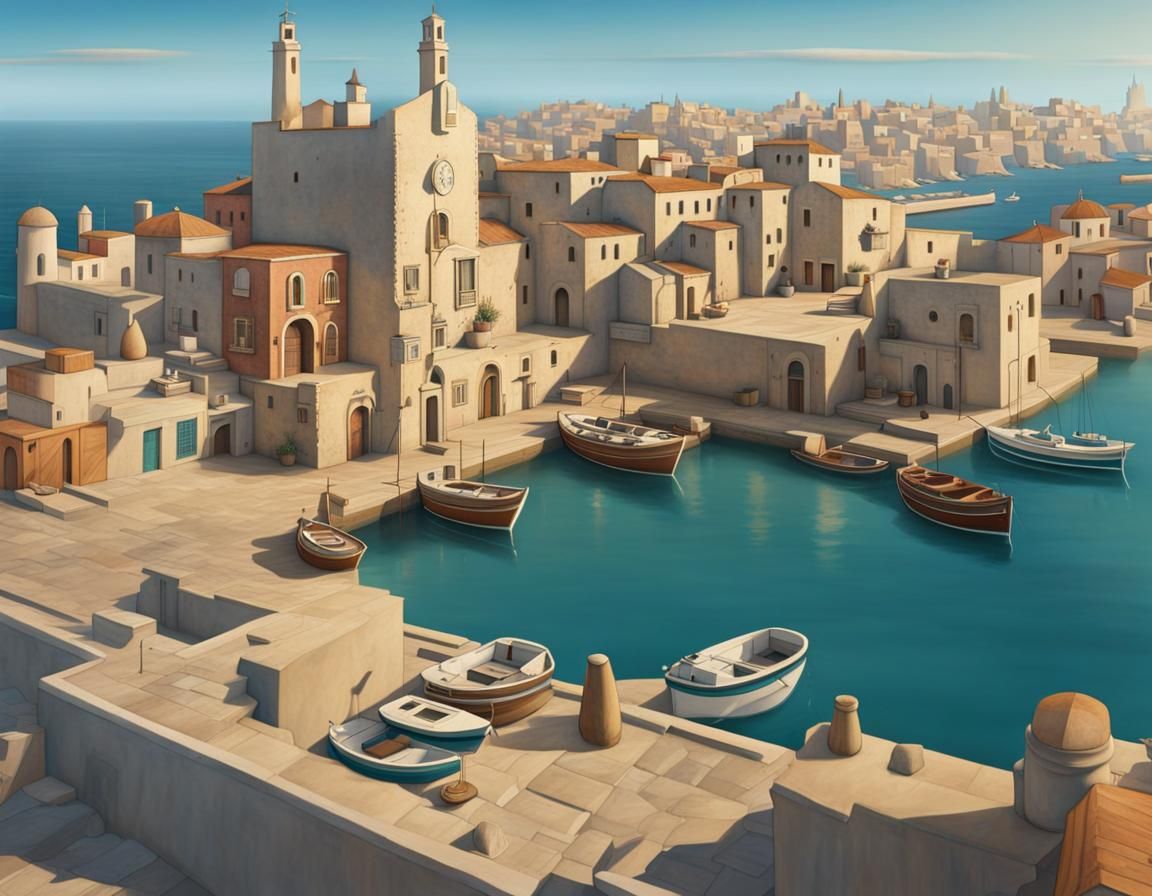 Monopoli Harbour: Detailed Matte Painting